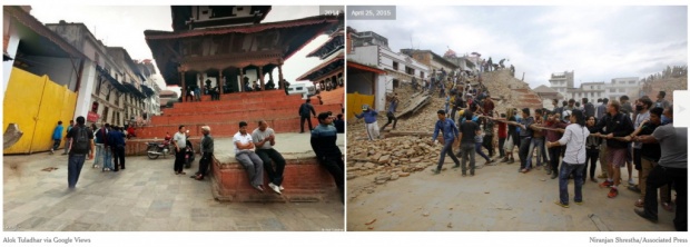 ภาพก่อน-หลัง “สถานที่สำคัญ” หลังเกิดแผ่นดินไหวเนปาล