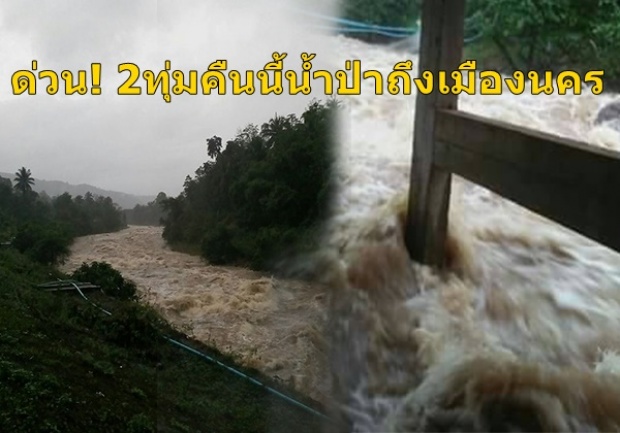 ประกาศด่วน! 2ทุ่มคืนนี้น้ำป่าถึงเมืองนคร