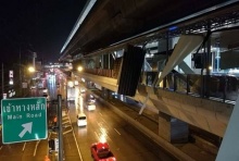 ภาพชุดฝนถล่มกทม.-ปริมณฑล ทำหลังคาสถานีรถไฟฟ้าสายสีม่วง 