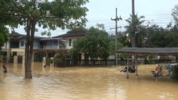 ฝนกระหน่ำนครศรีฯ น้ำป่าหลาก อ.จุฬาภรณ์โรงเรียนปิดสอน