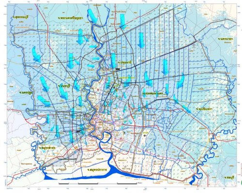 เปิด!แผนที่ทหารเขตไหนน้ำไม่ผ่าน-มวลใหญ่มุ่งตรงพระราม2