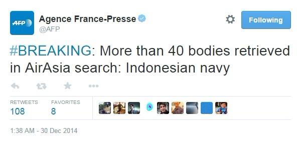 พบแล้ว 40 ศพ ผู้โดยสารแอร์เอเชีย QZ8501 !! (มีคลิป)