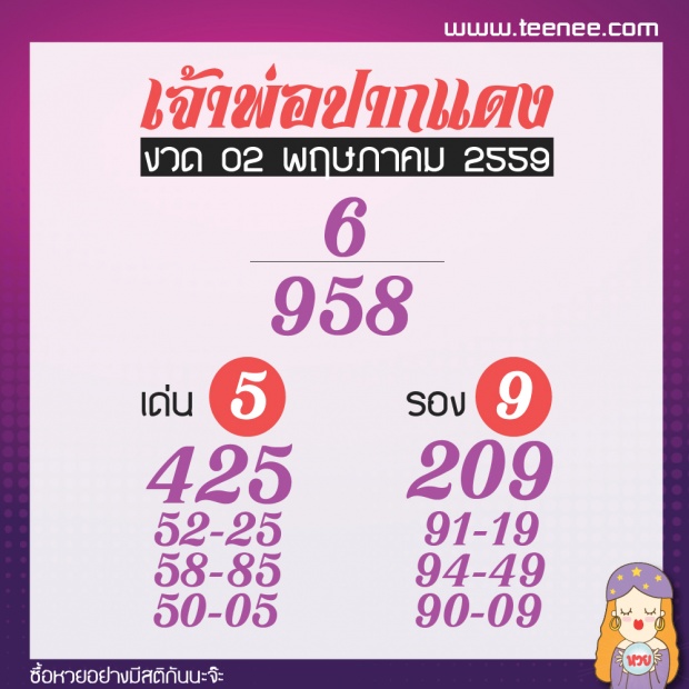 รวมเลขเด็ด 10 สำนักดัง งวด 2 พฤษภาคม 2559