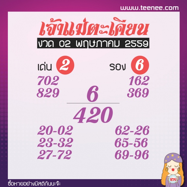 รวมเลขเด็ด 10 สำนักดัง งวด 2 พฤษภาคม 2559