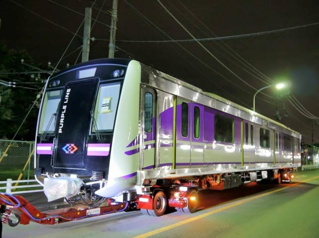 มาแล้ว!! โฉมรถไฟสายสีม่วง ส่งตรงจากญี่ปุ่น..วิ่งกรุงเทพมหานคร นนทบุรี