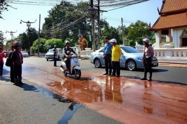 น่านสั่งยุติโครงการทาสีถนนพร้อมให้คืนสภาพเดิม