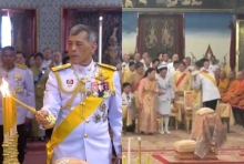 ปลื้มปีติ สมเด็จพระเจ้าอยู่หัว ทรงสวมกอด ทูลกระหม่อมฯ ในพระราชพิธี