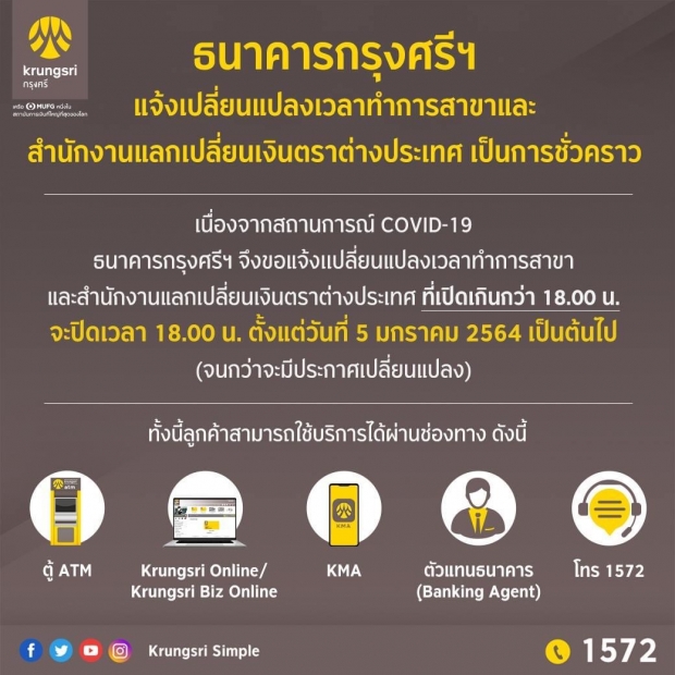 เช็คเวลาทำการธนาคารในห้างทั่วประเทศ บางแห่งยังปิด