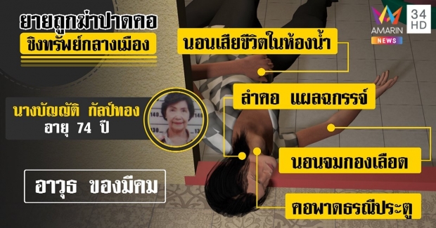 สาวใจเหี้ยม! ฆ่าปาดคอชิงทองยาย 74 ปี อ้างตัดผมไม่ถูกใจ 