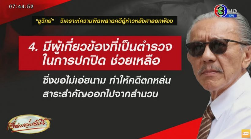 ชูวิทย์ วิเคราะห์ข้อผิดพลาดสุดท้ายศาลยกฟ้อง ตู้ห่าว