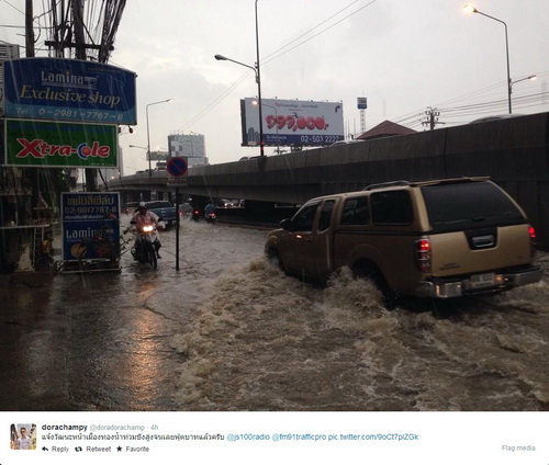 ประมวลภาพ ฝนกระหน่ำทำพิษ!! เมืองทองฯ - แจ้งวัฒนะ กลายเป็นทะเลสาบ