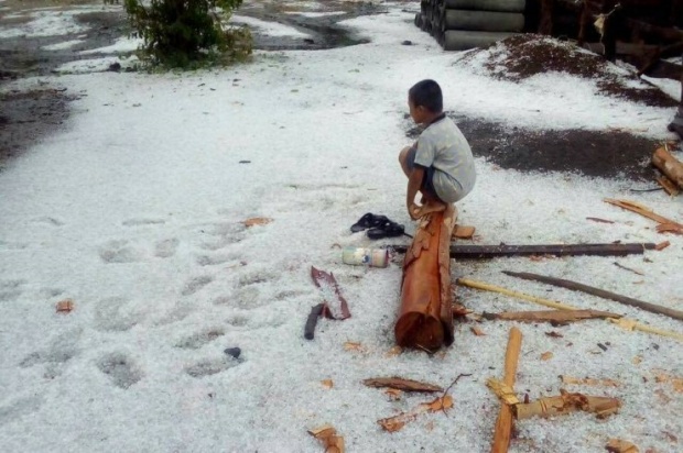 พายุฝน-ลูกเห็บถล่มบุรีรัมย์เสียหายจำนวนมาก 