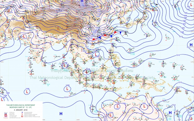 อุตุฯ เผย ประเทศไทยตอนบนมอากาศเย็น ภาคใต้มีฝนบางแห่ง