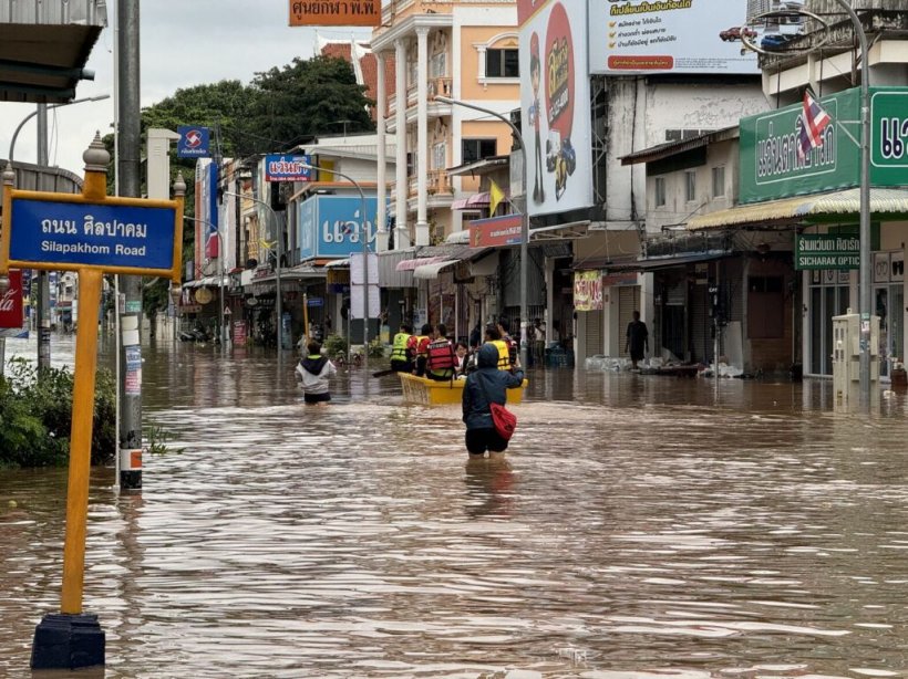 หนองคายท่วมแล้ว ระดับโขงสูงน้ำทะลักเข้าบ้านปชช.ไม่หยุด