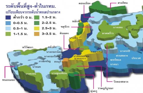 เปิดแผนที่ศปภ.!กทม.เขตไหนสูง-ต่ำเช็คสภาพระดับน้ำท่วม