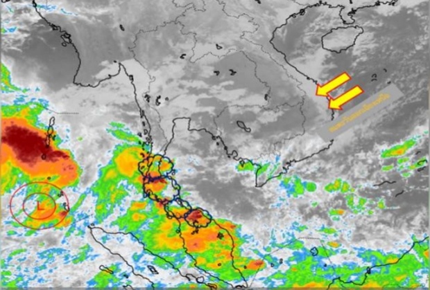 ใต้มีฝนต่อเนื่อง เหนือ-อีสาน-กลางอากาศเย็นอุณภูมิลด