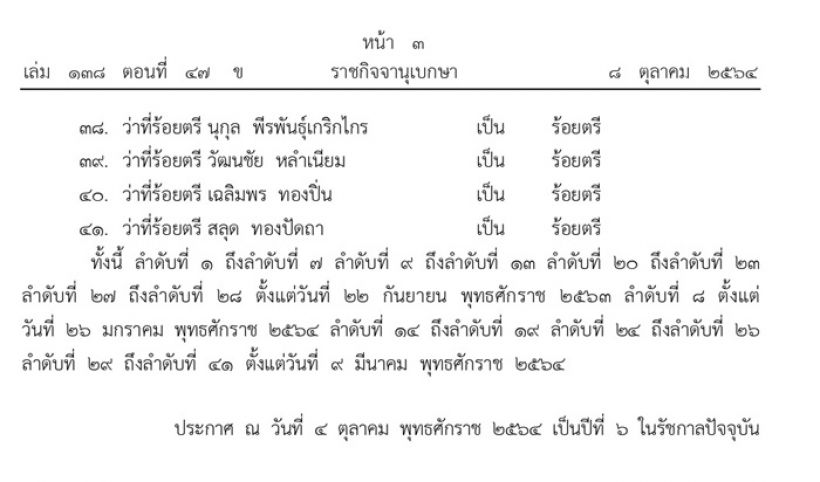 โปรดเกล้าฯ พระราชทานยศ พันโทหญิง คุณหญิงฐานิดา สิริวชิรภักดิ์