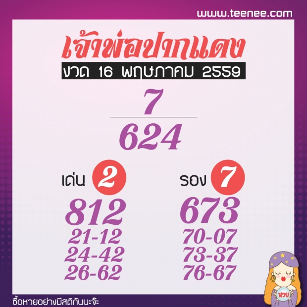 มาแล้ว เลขเด็ด สำนักดัง งวด 16 พฤษภาคม 2559