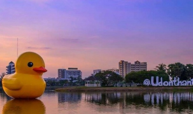 อุดรฯ โชว์ เป็ดเหลืองยักษ์สันติภาพ หวังคนไทยรักกัน