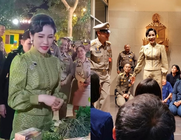 “เจ้าคุณพระสินีนาฏ” งดงามในชุดผ้าไหม เยี่ยมชมศูนย์ภูมิรักษ์ฯ จ.นครนายก