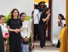 เจ้าคุณพระสินีนาฏ ในลุคสบายๆ กลับบ้านเกิดสัการะพระธาตุแช่แห้ง