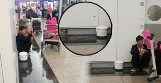ไทยเข้มหลังกรณีคนจีนแก้ผ้าในห้องน้ำสนามบิน - หุงข้าวในสนามบิน