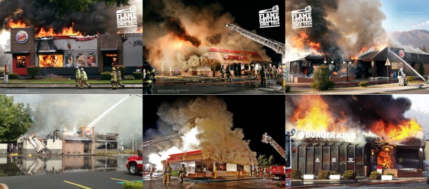 พลิกวิกฤตให้เป็นโอกาส!!! BURGER KING เปลี่ยนร้านไฟไหม้เป็นโฆษณา “ก็เราใช้ไฟย่างเนื้อ ร้านถึงไหม้”