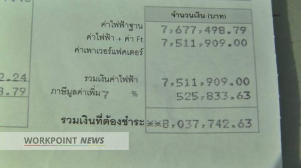 การไฟฟ้าอยุธยาขอโทษ! หลังออก “บิลค่าไฟกว่า 8 ล้านบาท” รับคีย์ข้อมูลผิดพลาด