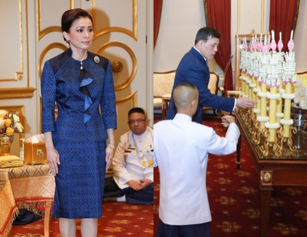 ในหลวง-พระราชินี ทรงเจิมเทียนรุ่ง ในการพระราชกุศลมาฆบูชา