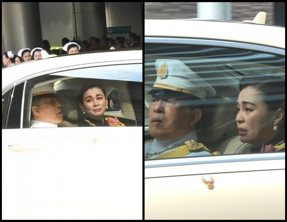 ภาพสะเทือนใจ ในหลวง-พระราชินี ทรงนำขบวนเชิญพระศพ เจ้าฟ้าพัชรกิติยาภาฯ