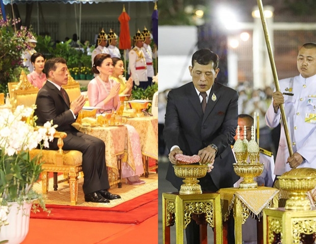 ในหลวง - พระราชินี เสด็จฯ พิธีสวดเจริญมหามงคล พร้อมด้วย เจ้าคุณพระสินีนาฏ