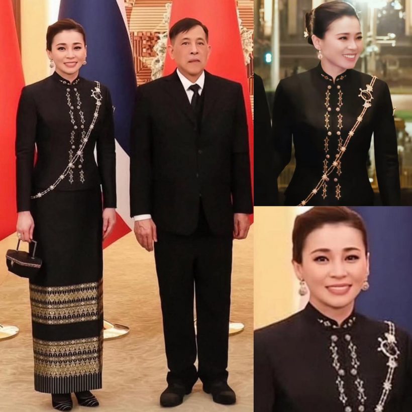 สมเด็จพระนางเจ้าฯพระบรมราชินี ทรงพระสิริโฉม ในชุดไทยอมรินทร์ ผสานอัตลักษณ์จีน