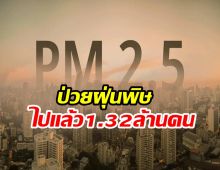 น่าห่วง...ต้นปีป่วยฝุ่นพิษ PM 2.5 ไปแล้ว 1.32 ล้านคน