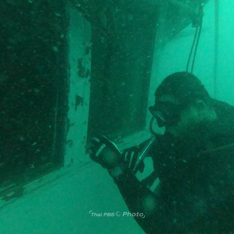 เปิดภาพใต้น้ำ เรือหลวงสุโขทัย ที่ความลึก 40 เมตร กระแสน้ำแรงและขุ่น