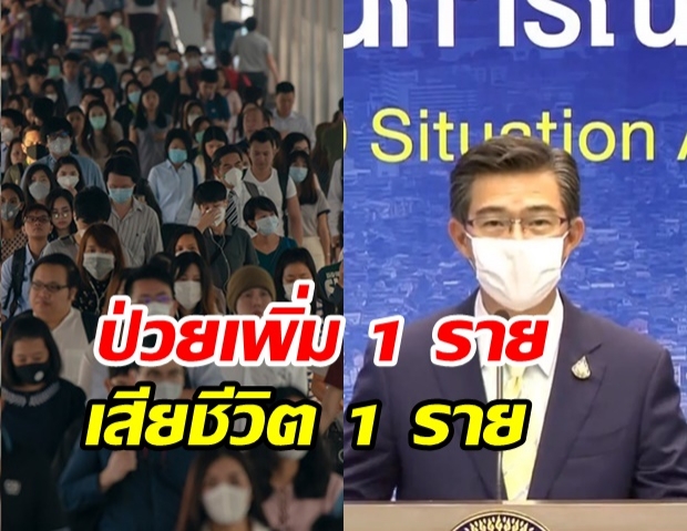 ศบค. แถลงพบผู้ป่วยรายใหม่ 1 ราย เสียชีวิตเพิ่ม 1 ราย