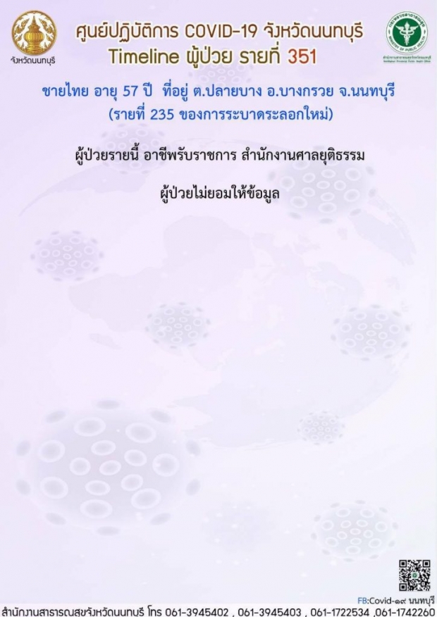 ข้าราชการ ยอมเปิดไทม์ไลน์แล้ว! เผยรับเชื้อโควิดมาจากที่นี่... 