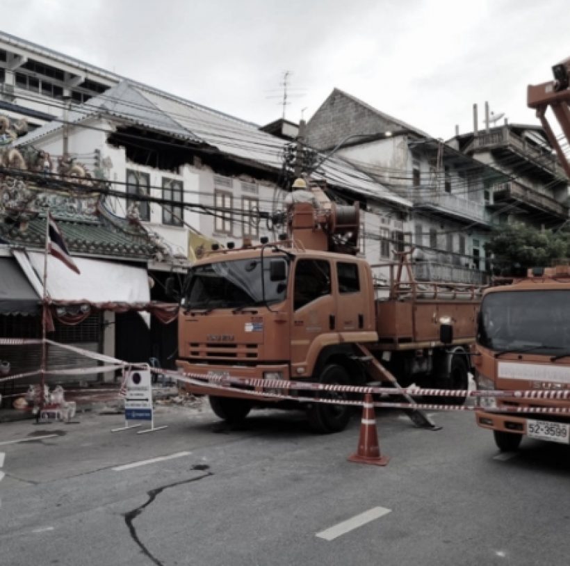 เปิดภาพนาทีอาคารถล่มแยกหมอมี เสียชีวิต 1 คน