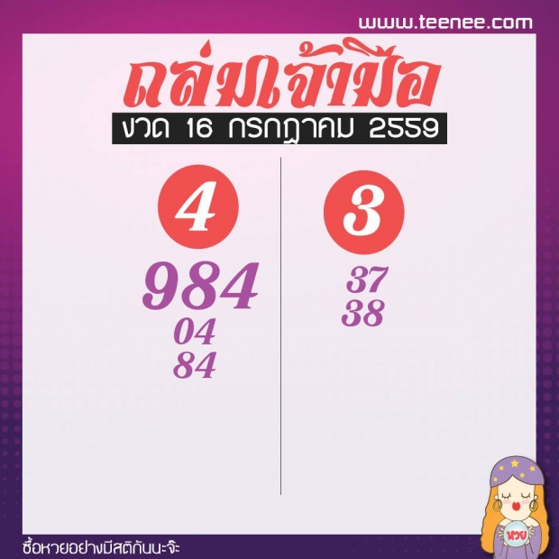 มาแล้วจ้า เลขเด็ด 10 สำนักดัง งวดประจำวันที่ 16 กรกฎาคม 2559 รอกันอยู่รึป่าว