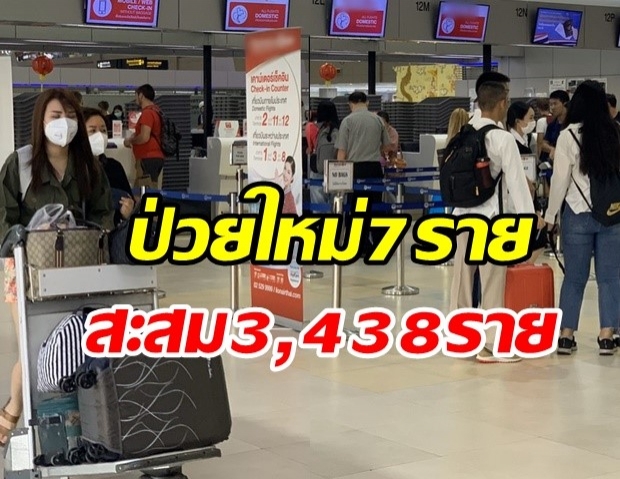 วันนี้ไทยพบผู้ติดเชื้อรายใหม่ 7 ราย อยู่ในสถานที่กักกันฯ