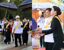 ในหลวง-พระราชินี ทรงวางพวงมาลาถวายราชสักการะพระบรมราชานุสาวรีย์ ร.9