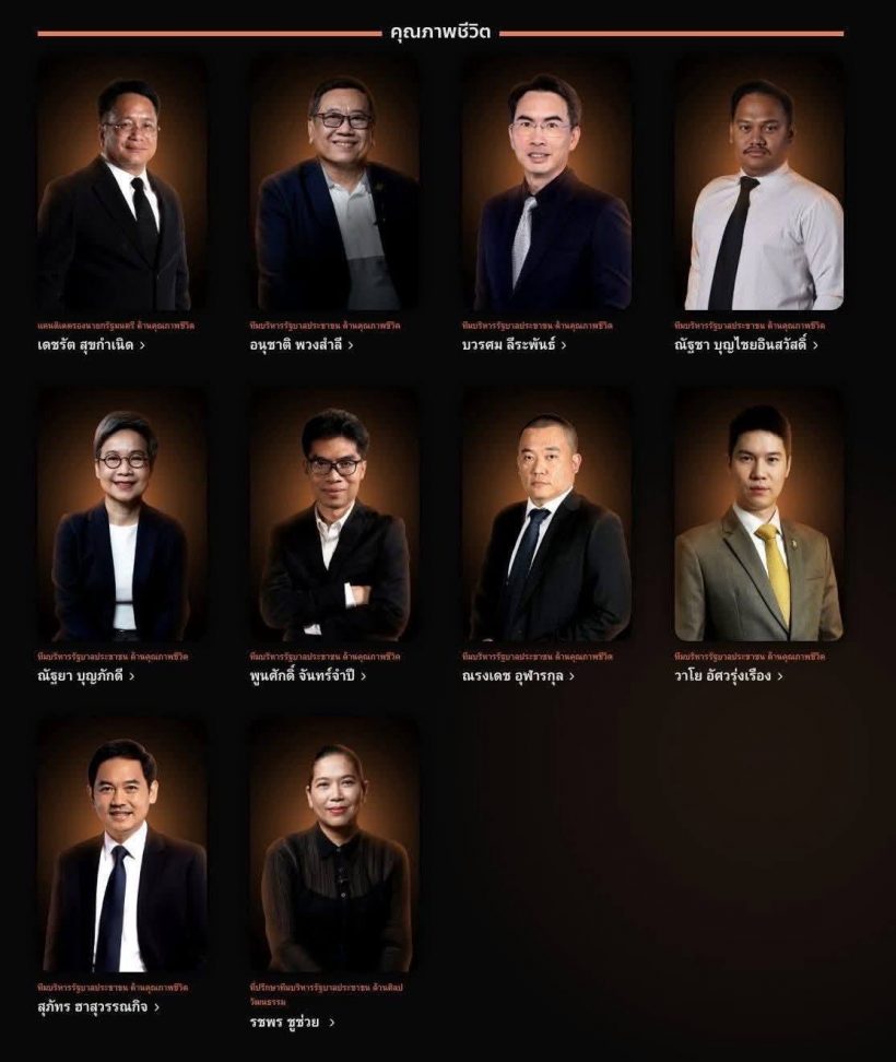 เว็บ พรรคประชาชน เปิดรายชื่อทีมบริหาร รัฐบาลประชาชน