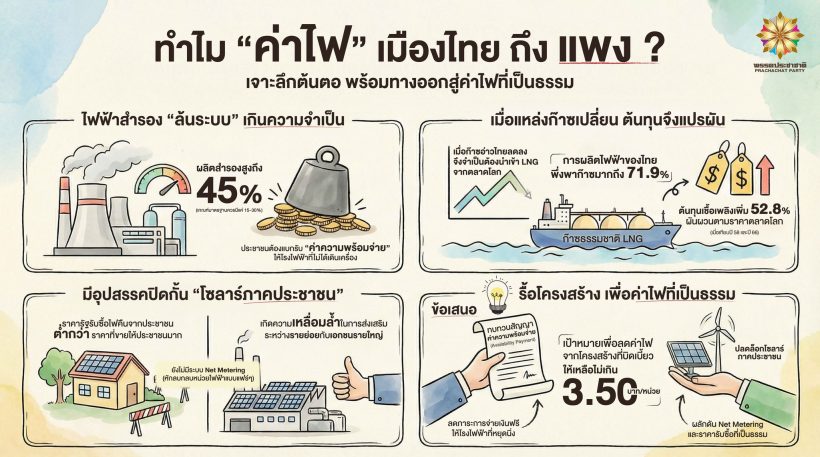 พ.ต.อ.ทวี ชี้ ต้นตอค่าไฟฟ้าแพงมาจากอะไร ?