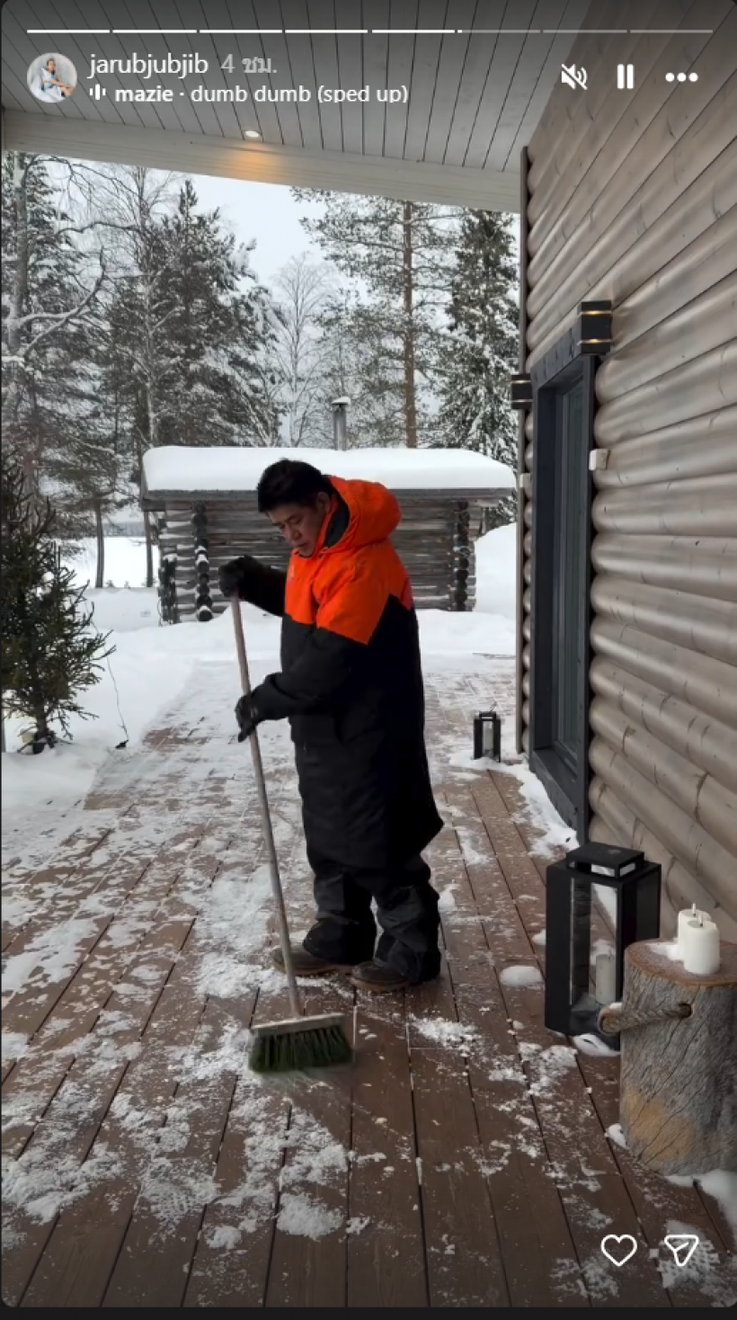 ธรรมนัสพักผ่อนกับครอบครัว ใส่เสื้อสีส้ม-ดำ ดูแสงเหนือที่ฟินแลนด์