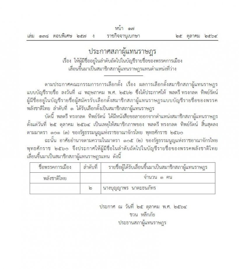 อาลัย พล.ต.ทรงกลด หน.พรรคพลังชาติไทย เสียชีวิตด้วยโรคมะเร็ง