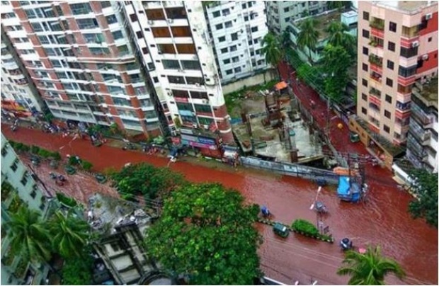 สุดสยอง!! บังกลาเทศจัดเทศกาลเชือดสัตว์พลีทาน แต่ฝนตกมาเลยเกิดแม่น้ำสีเลือด