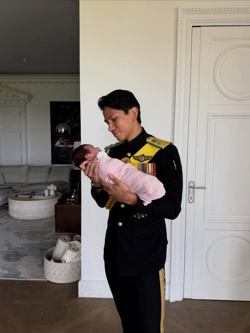 เปิดภาพอบอุ่น เจ้าชายมาทีน อุ้มเจ้าหญิงน้อย ซาห์รา มาเรียม