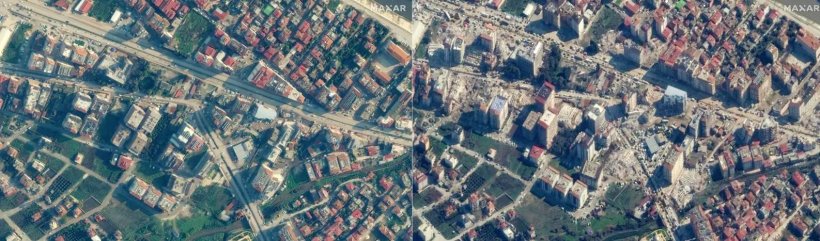 เผยภาพดาวเทียมเมืองในตุรกี ก่อน-หลัง แผ่นดินไหว