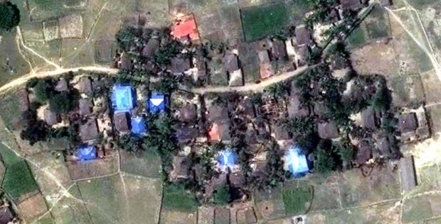 เปิด! ภาพถ่ายดาวเทียม หมู่บ้านโรฮิงญาในยะไข่ ถูกกองทัพเมียนมาเผาล้างบาง